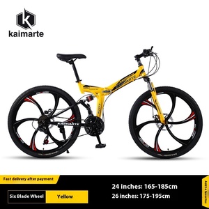 Venta al por mayor de fábrica, bicicleta de montaña plegable de <span class=keywords><strong>26</strong></span> pulgadas, freno de disco de cola suave, Material de horquilla de acero portátil para estudiantes adultos, Pedal ordinario - Product Image 3