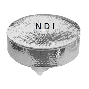 Hammered design Nickle Plated Finishing Metal <b>Cake</b> Platter In Custom Shape Decorative Food Dessert <b>Cake</b> <b>Server</b> Stand For Bars - Product Image 1