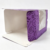Boîte à gâteau avec fenêtre transparente 10x10x8 pouces, en carton alimentaire, personnalisable, recyclable, pour sushis, desserts, brownies, tiramisu, vente en gros, OEM
