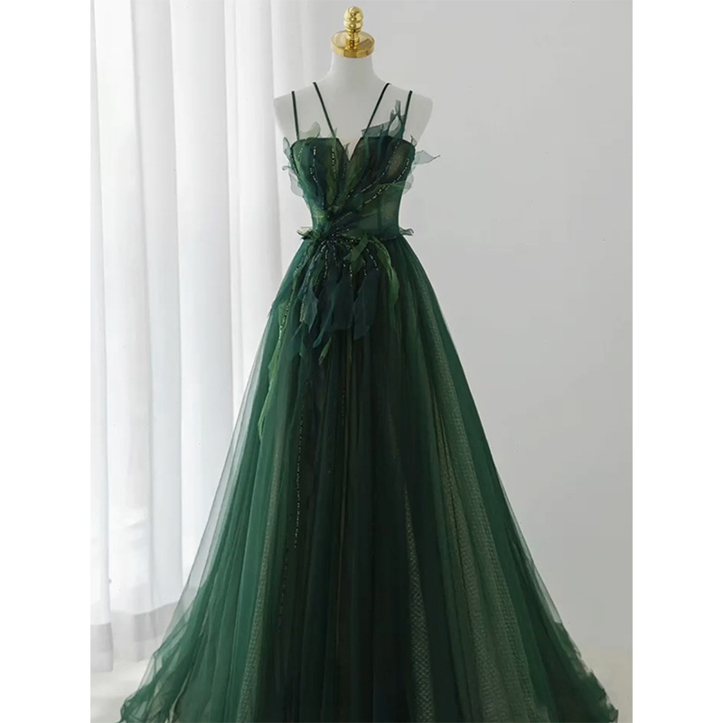 Hot Sale Green Tulle Sleeveless A-line Wedding Evening Party Dress With Spaghetti Straps V-neck Prom Gown for Women| Alibaba.com Hot Sale Green Tulle Sleeveless A-line Wedding Evening Party Dress With Spaghetti Straps V-neck Prom Gown for Women| Alibaba.com