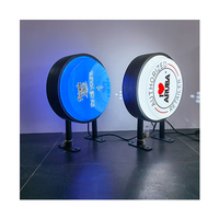 Boîte lumineuse publicitaire extérieure en aluminium, cadre rond, boîte lumineuse LED en acrylique, forme ronde, cercle, publicité, boîte lumineuse LED