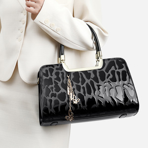 Bolsos de hombro clásicos a la moda para mujer, bandolera de cuero brillante, bolso de mano de gran capacidad, bolso de lujo sólido para verano y otoño - Product Image 2