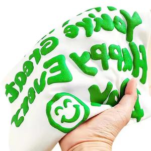 ผู้ผลิต OEM ขายส่งเสื้อยืดผู้ชายผ้าฝ้าย สตรีทแวร์ พิมพ์ลายนูน 3 มิติ แบบกำหนดเอง เสื้อยืดทรงโอเวอร์ไซส์ทรงบ็อกซี่สำหรับผู้ชาย - Product Image 2