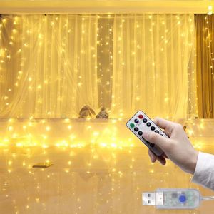 Guirlandes lumineuses LED murales pour fenêtre, rideau lumineux de sécurité pour chambre à coucher, mariage, fête, toile de fond, jardin, intérieur, Noël - Product Image 1