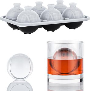 Moule à glaçons 3D LifeTop en forme de balle de tennis, grand moule à glaçons en silicone amusant pour <span class=keywords><strong>whisky</strong></span> avec entonnoir pour cocktails, bourbon, brandy, <span class=keywords><strong>whisky</strong></span> - Product Image 1