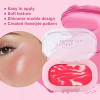 Vente en gros Blush poudre logo personnalisé fard à joues poudre carré magnétique couleur crème douce voie lactée fard à joues marbré