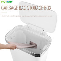 Poubelle rectangulaire en PP de grande capacité 50L avec pédale pour le recyclage extérieur et couvercle écologique