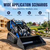 Mini-chargeuse compacte LOGWAY à chenilles en caoutchouc standard, couleur personnalisée, livraison gratuite, pour travaux municipaux
