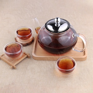 Strong Borosilicate Clear 400ml/600ml/800ml <strong>Teapot</strong> Tea <strong>Set</strong> Warmer Infuser Double Wall Cups Glass <strong>Teapot</strong> <strong>Sets</strong> - Product Image 5
