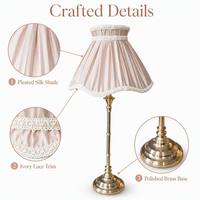 Elegante Lámpara de Mesa Inalámbrica con Pantalla Blanca con Volantes, Base de Latón Dorado, Control Táctil, Recargable, para Bodas, Exhibiciones, Decoración de Fiestas