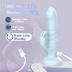 Stimolatore Clitorideo a Forma di Dildo Vibratore per Donne, Ricaricabile USB, 100% Impermeabile, Silicone Ecologico, Telecomando, <span class=keywords><strong>9</strong></span> Modalità - Product Image 3