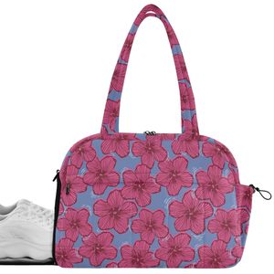 Nouveau Sac de Voyage Personnalisé en Polyester Imprimé Hibiscus Hawaïen – Sac de Week-end Imperméable pour Nuit ou Plusieurs Nuits - Product Image 1