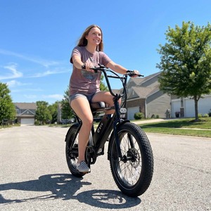 Vélo électrique rétro pour adultes, pneus larges, 20 pouces, tout-terrain, batterie au lithium 48V, frein à disque, vélo de ville - Product Image 3