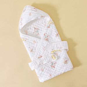 Quick-Dry Coral Hooded Bath Towel for Kids 100% Cotton Woven Cartoon <b>Blanket</b> for Children's Bathing - Product Image 6