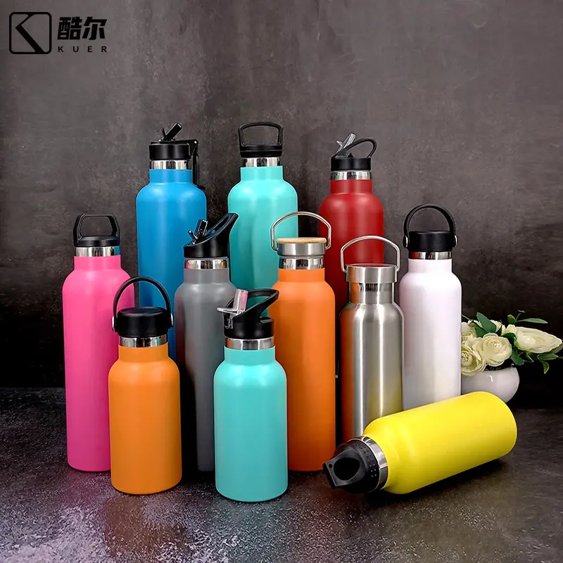 FEIJIAN sport thermos water bottle single wall 304 stainless steel flask for outdoor water bottle lid