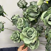 Haute qualité artificielle vert diamant velours Rose thé vert Matcha fausse fleur pour le nouvel an noël mariage décor beauté choisir