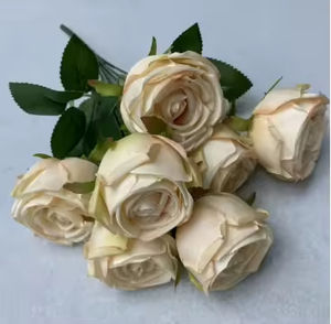 Venta al por mayor de rosas artificiales, simulación de flores artificiales modernas, ramo de flores de boda de rosas de imitación de 10 colores - Product Image 4