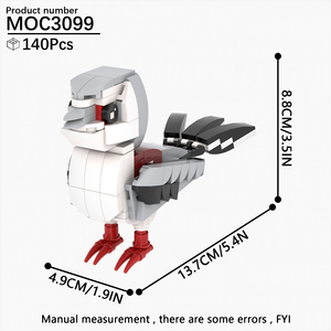 ตัวต่อสัตว์ในฟาร์ม นกพิคมีฟอลคอน นกแก้ว นกนางแอ่น ของเล่นตัวต่อ DIY สำหรับเด็ก MOC3099 - Product Image 3