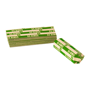Enveloppes pour pièces de monnaie Green Dimes, 105 pièces, papier kraft de haute qualité, identification par couleur ABA, faciles à utiliser, sacs de tri pour pièces de monnaie - Product Image 1