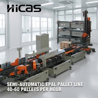 Ligne de production de palettes en bois HICAS SF9030 EPAL avec système de clouage, PLC Yaskawa, servo-moteur, 40-60 pièces/h, empilage semi-automatique