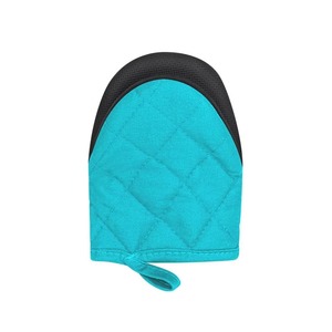 Gants de cuisine en coton matelassé épais bleu et rouge avec poignée en silicone, résistants à la chaleur, antidérapants, avec boucle de suspension - Product Image 5
