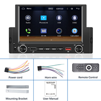 Podofo – autoradio filaire Carplay Android Auto, lecteur MP5, BT, FM, USB, Charge rapide, Microphone externe, nouveau Design, 6.2 pouces, 1 Din
