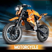 Nouveau modèle de moto à rétrofriction SAMLOK, blocs de construction réalistes, ensemble de jouets de construction unisexe exquis en plastique ABS