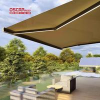 Auvent pliant automatique personnalisé en alliage d'aluminium et PVC pour fenêtre extérieure, balcon, terrasse