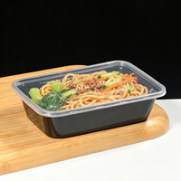 Boîte à lunch rectangulaire en PP de qualité alimentaire, compatible micro-ondes, idéale pour la restauration rapide, les collations, les fruits, les salades, empilable avec couvercle ventilé