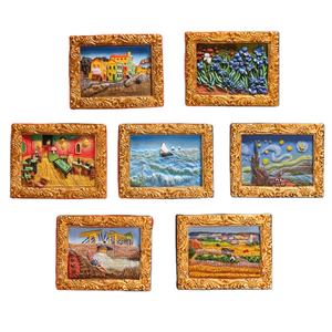 Peinture célèbre personnalisée en résine aimant de réfrigérateur décoratif créatif souvenir en polyrésine pour la maison garden party autocollant magnétique - Product Image 4