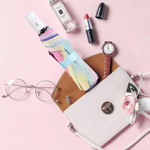 Creative Color Black Coating UV 50+ Sunscreen Color Custom Automatic Open & Close 8 Rib 3-fold <b>Umbrella</b> Compact Sun <b>Umbrella</b> - Product Image 3