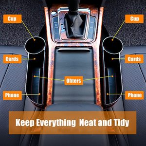 سيارة مقعد الفجوة حشو المنظم صندوق تخزين مع كأس حامل ، الجبهة مقعد وحدة الجانب المنظم سيارة تخزين الملحقات - Product Image 2