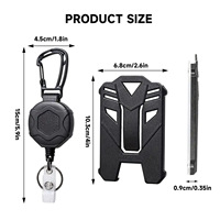 Bouton d'escalade en plastique écologique en alliage de Zinc mousqueton robuste grande capacité ID travail étiquette porte-carte porte-clés rétractable