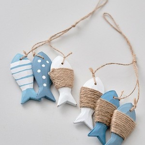 Décoration murale en bois en forme de poisson, style côtier, plusieurs pièces, pour la décoration intérieure - Product Image 1