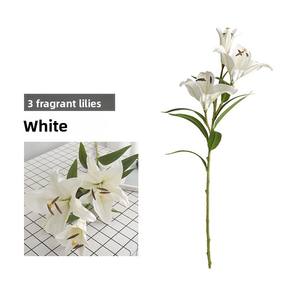 Ramo de Lirios Blancos Artificiales de 3 Cabezas, con Aroma, para Decoración del Hogar y Sala de Estar - Product Image 6
