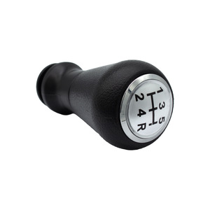 Pommeau de levier de vitesse en cuir, capuchon argenté ergonomique pour Peugeot 206 207 308 - Product Image 1