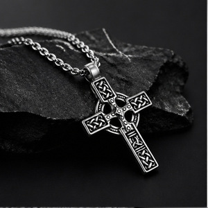 yunnique <b>Cross</b> Stainless Steel Necklace For Men Geometric Design Gift Jewelry - Product Image 1