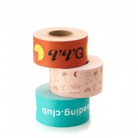 Ruban de papier kraft brun blanc écologique avec logo coloré personnalisé Ruban de colis en papier kraft imprimé renforcé avec logo
