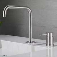 Robinet d'évier de salle de bains en acier inoxydable sur mesure 2 trous mitigeur de lavabo pour hôtel villa