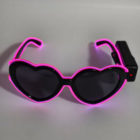 Feiertagsparty Herzförmige Leuchtende Mehrfarbige Batteriebetriebene Erwachsenen-Brille Halloween Weihnachten & Neujahr LED Leuchtend