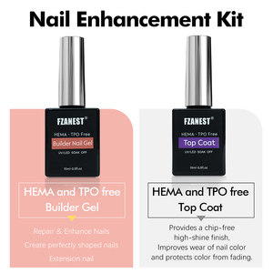 Kit de construction d'ongles en gel de base sans TPO FZANEST pour les professionnels, ensemble complet, ensemble d'ongles à presser, ensemble d'ongles prothétiques bon marché, design 3D - Product Image 3