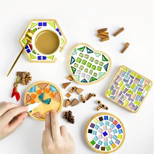 1 pièce <span class=keywords><strong>de</strong></span> sous-verres <span class=keywords><strong>en</strong></span> bambou, 3,7 pouces <span class=keywords><strong>de</strong></span> diamètre, 0,4 pouces d'épaisseur, supports vierges pour artisanat, base pour mosaïque DIY, petite plante d'intérieur, réutilisable, écologique - Product Image 4