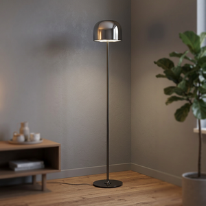 Lampe de table sur pied 4Tech, style européen moderne et luxueux, décorative, LED, chrome, or rose, finition noire, verre teinté, 3000K - Product Image 3