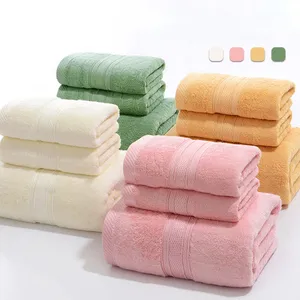 Premium bath Soft and absorbent towel set multi colors bathroom towel set wholesale