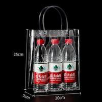 Sac fourre-tout personnalisé en PVC transparent avec poignée longue, logo imprimé, haute qualité, recyclable, taille personnalisée, fond carré