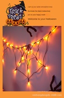 Décorations d'intérieur pour Halloween : toile d'araignée en plastique avec guirlande lumineuse LED, étanche, accessoires amusants pour créer une ambiance de festival des fantômes