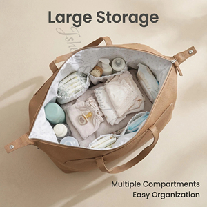<span class=keywords><strong>Sac</strong></span> à langer en PU grande capacité, <span class=keywords><strong>sac</strong></span> de voyage pour maman, bandoulière amovible, résistant à l'eau, fermeture éclair durable, été automne - Product Image 4