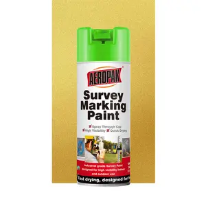 Aeropak 500ml Aerosol Spray Paint Inverted Green Survey Marking Paint Spray