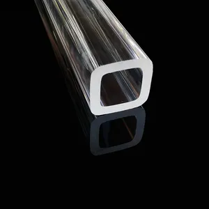 Estrusione di plastica di dimensioni personalizzate tubo quadrato spesso acrilico per PC altamente trasparente tubo di copertura per diffusore di luce lineare a Led