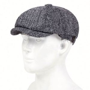 Vintage Spring Autumn Casual British Newsboy <b>Hat</b> 8 Panel Fashion Herringbone Beret <b>Hat</b> <b>for</b> Men - Product Image 5